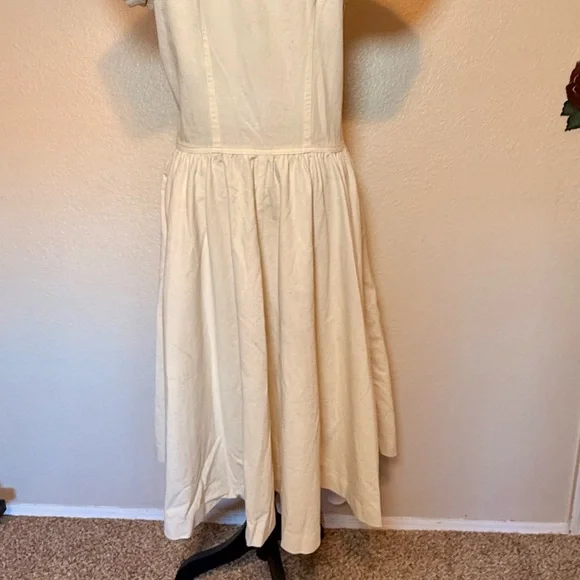 Vintage 1990โs Chorus Blues Cream Denim Prairie Dress Size 12 - Picture 9 of 13
